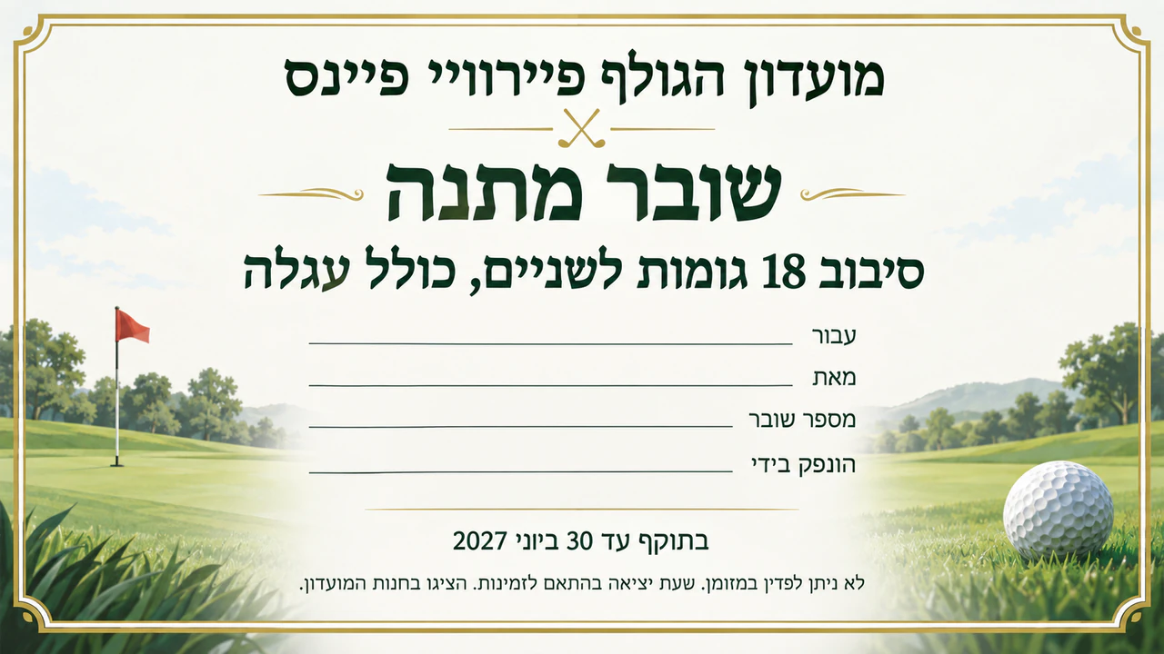 דוגמה: שובר מתנה לעסק קטן