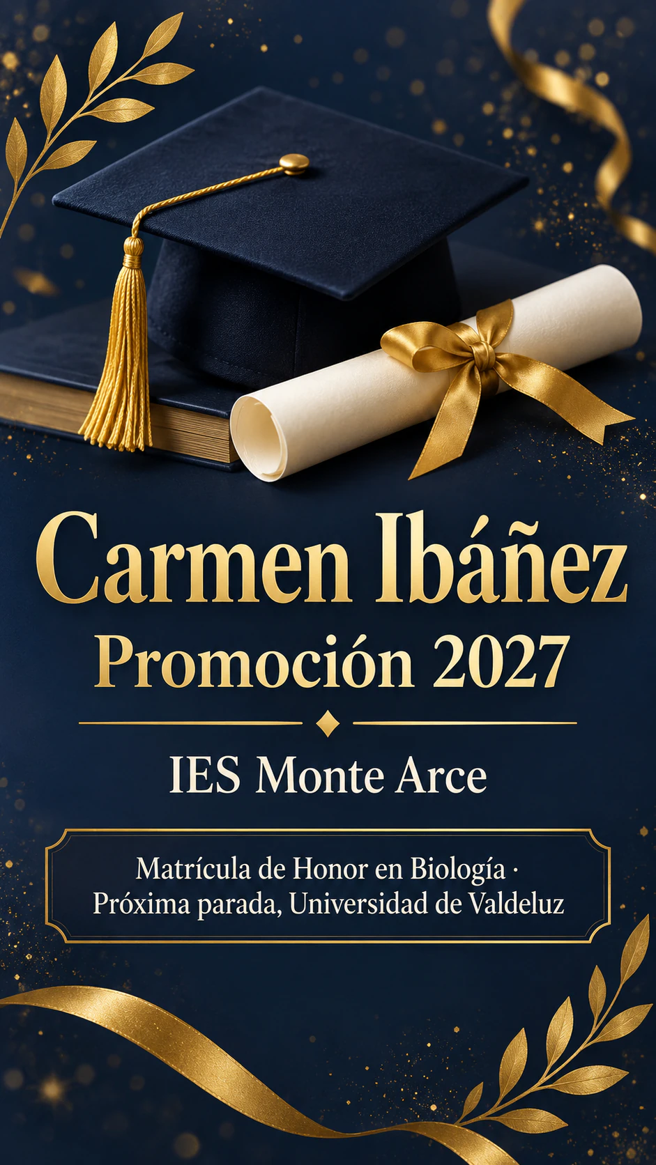 Ejemplo de Cartel de graduación para una persona o para toda la clase