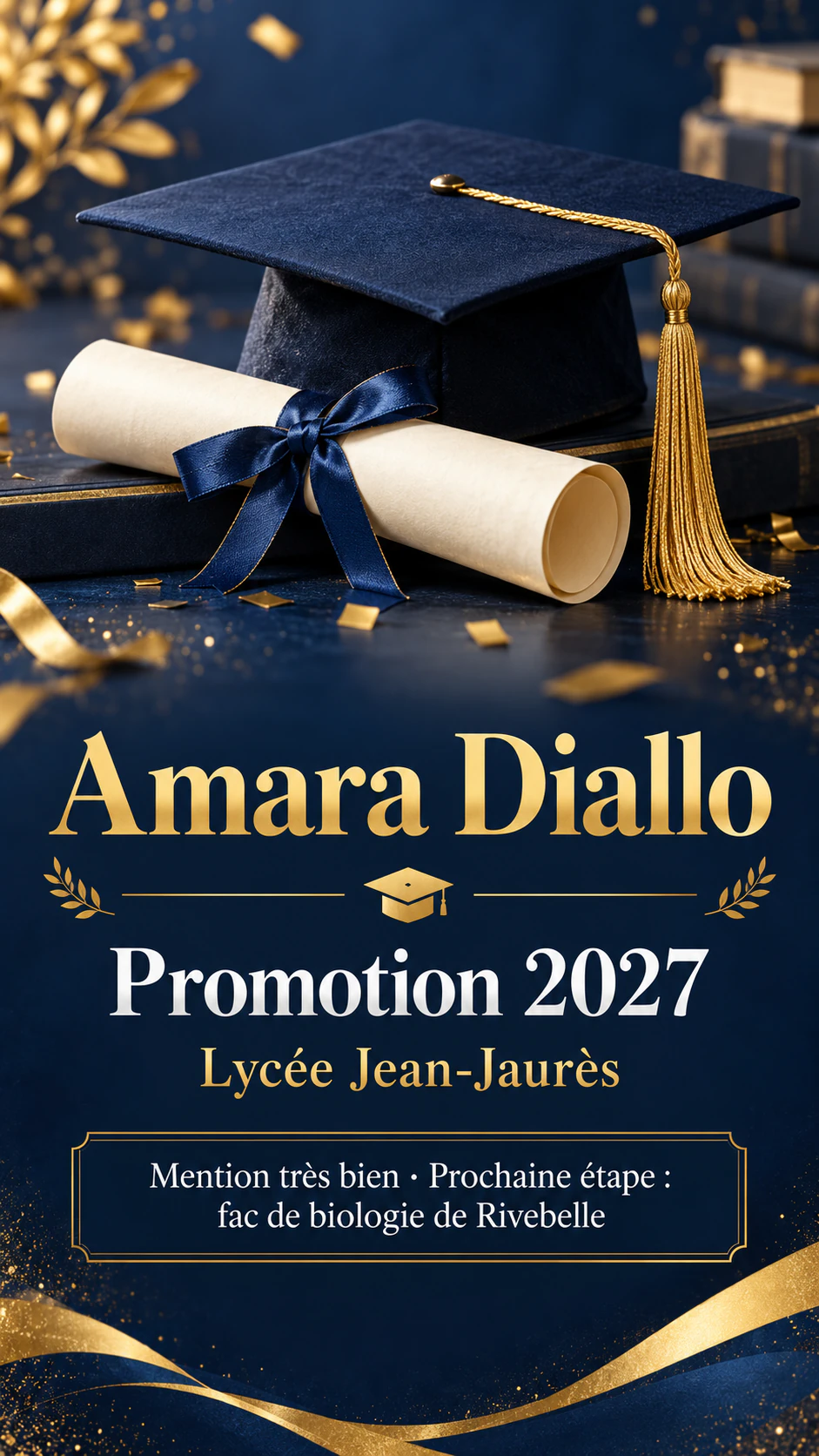 Exemple : Affiche de diplômé pour un élève ou toute une classe