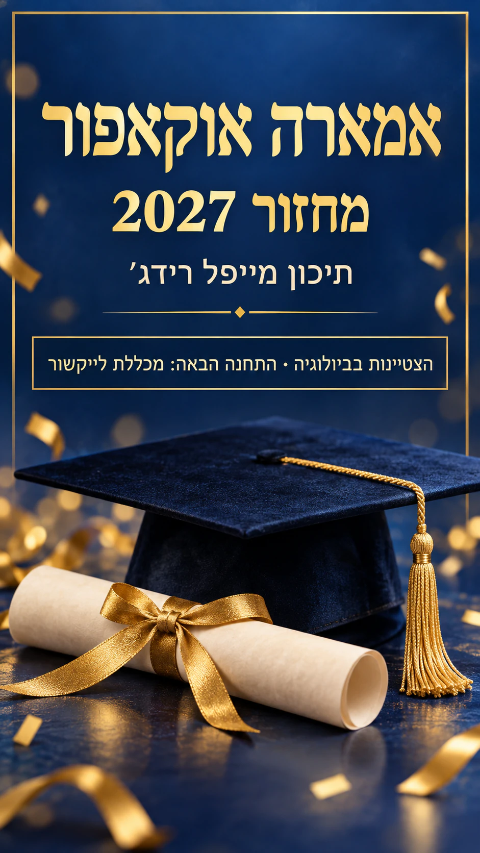 דוגמה: פוסטר סיום לבוגר או לכיתה שלמה