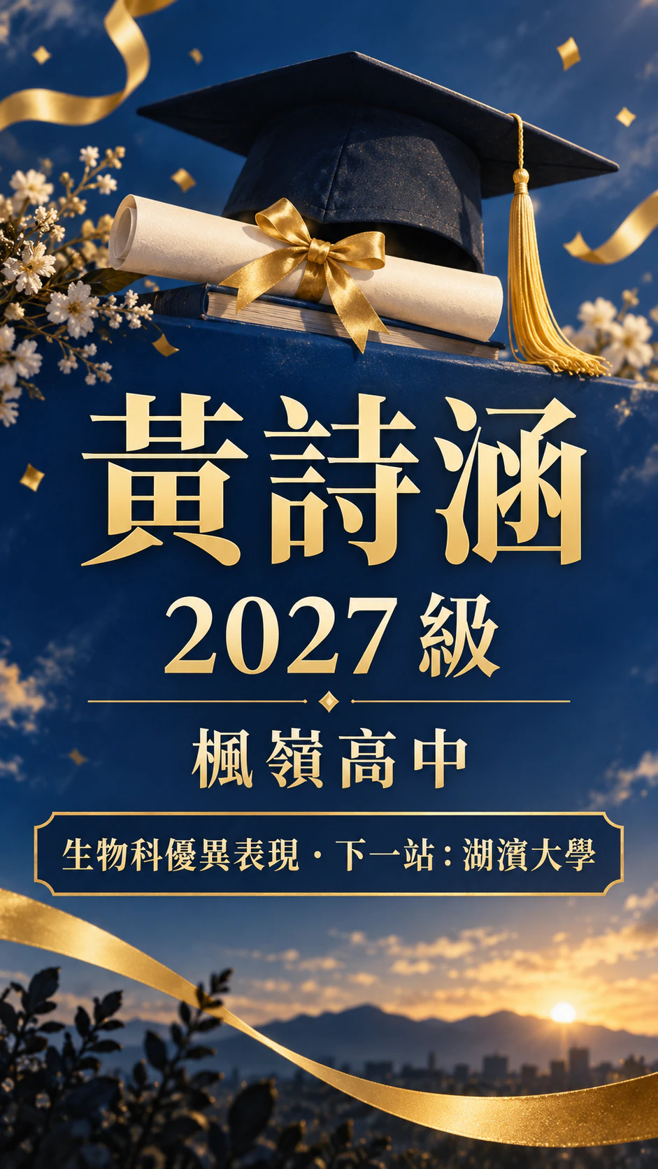 送給畢業生或全班的畢業海報範例