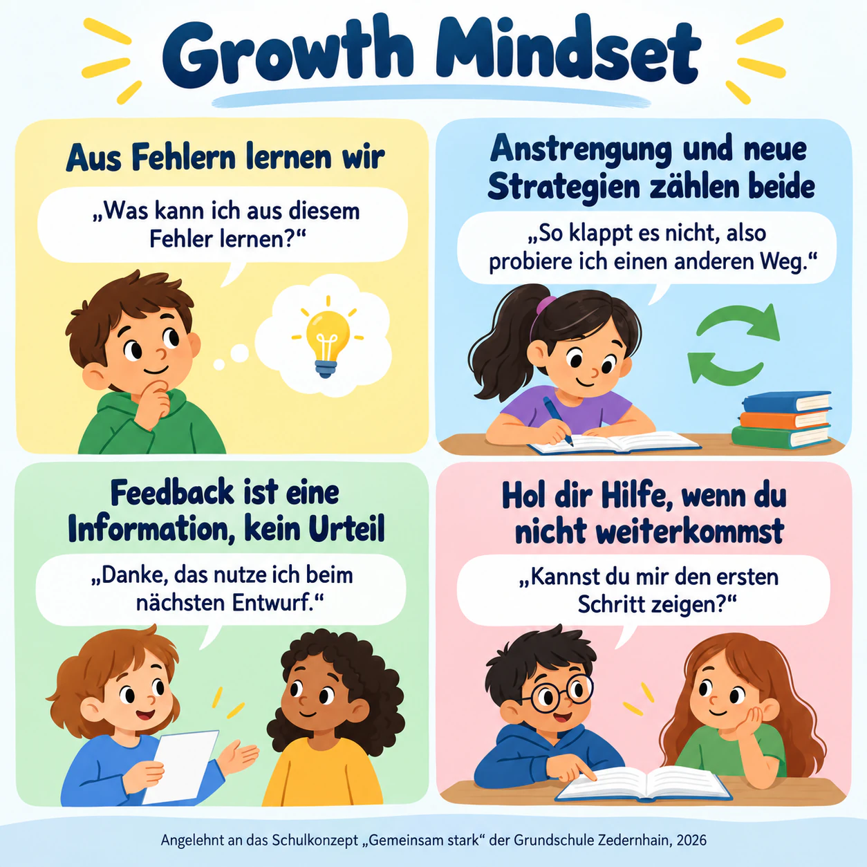 Beispiel: Growth-Mindset-Infografik mit Beispielen aus dem Alltag
