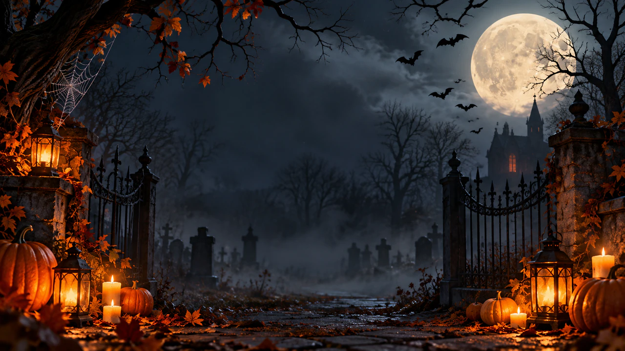 Halloween video call background: Scariest setting with fog and a moon requested behind the head