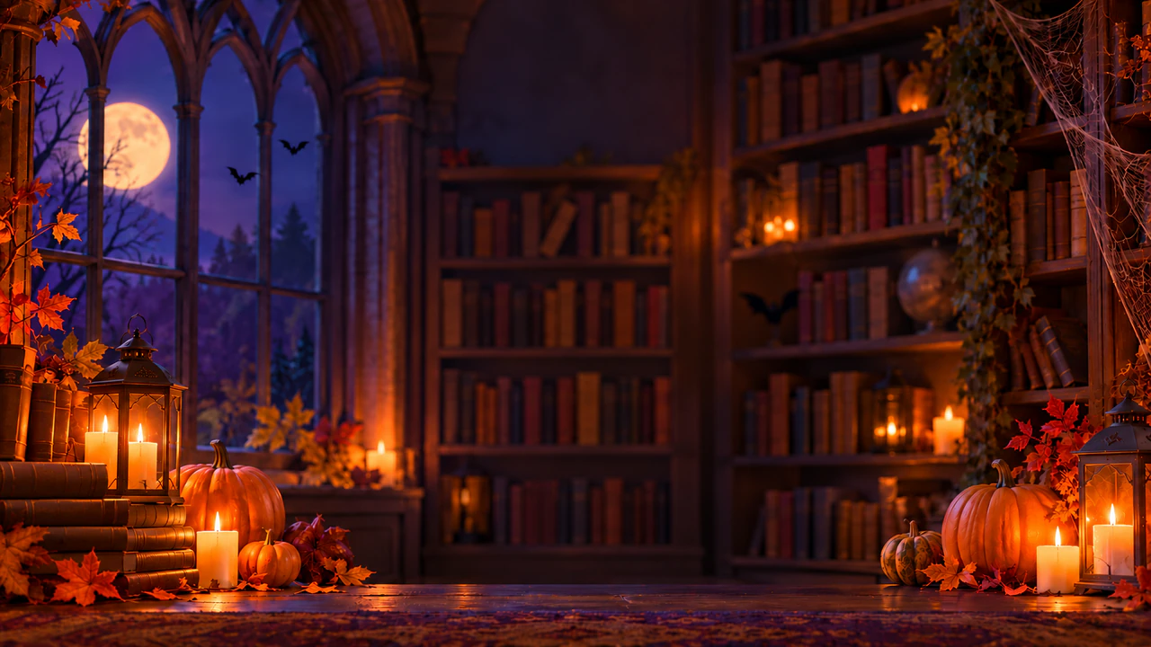 Halloween video call background example