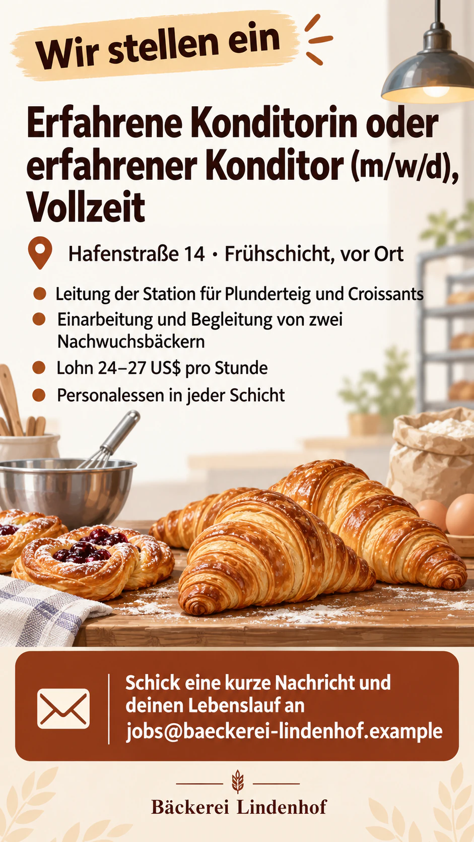 Beispiel: Stellenanzeigen-Poster für eine offene Stelle