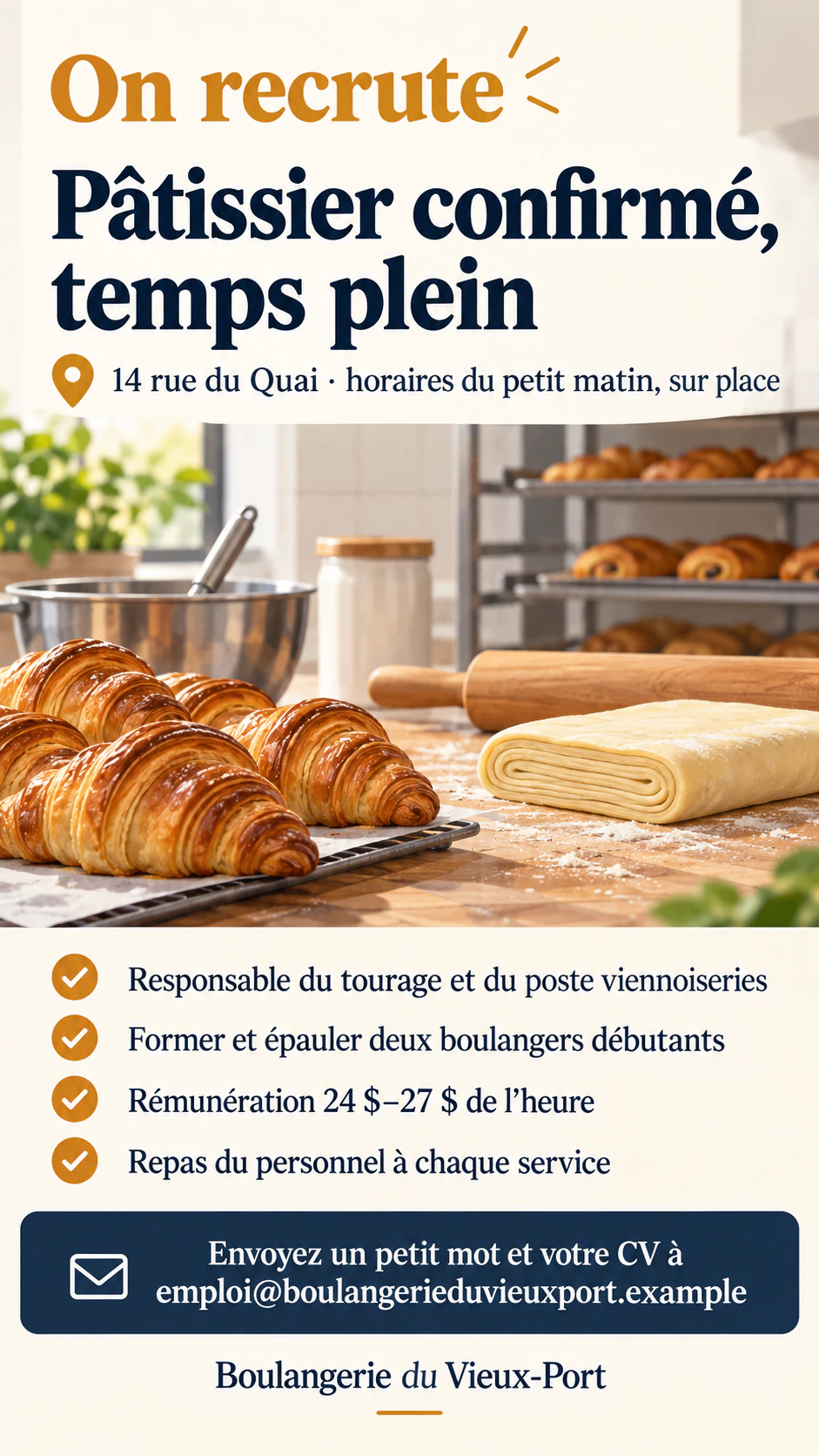 Exemple : Affiche de recrutement pour un poste ouvert