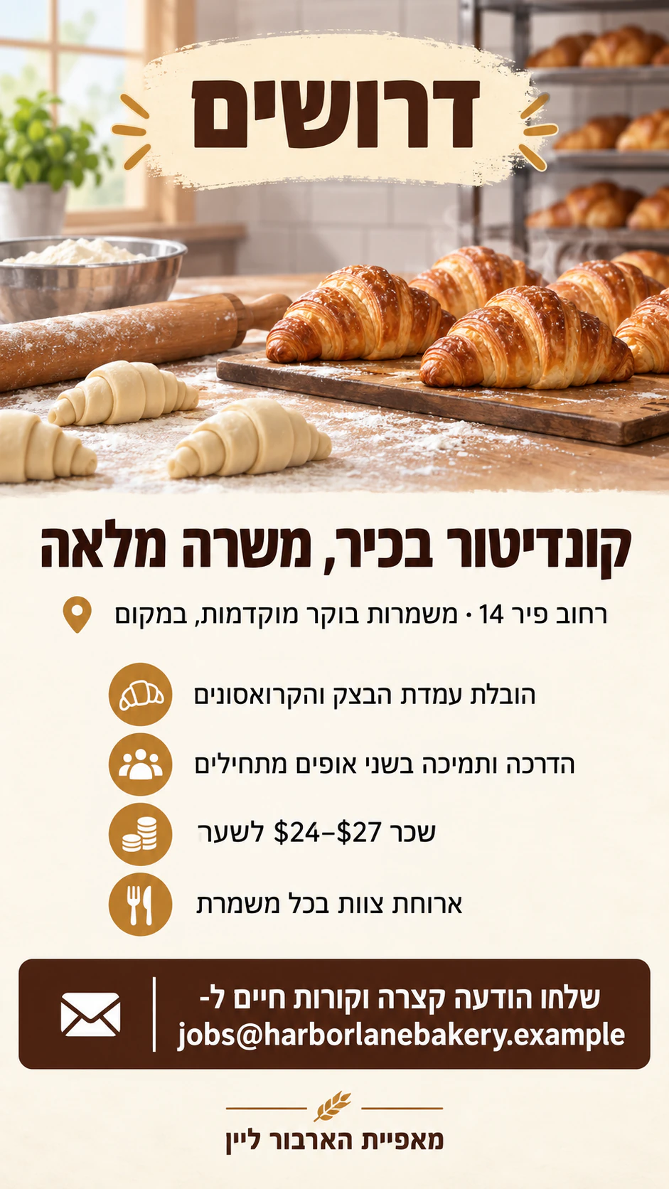 דוגמה: פוסטר דרושים למשרה אחת