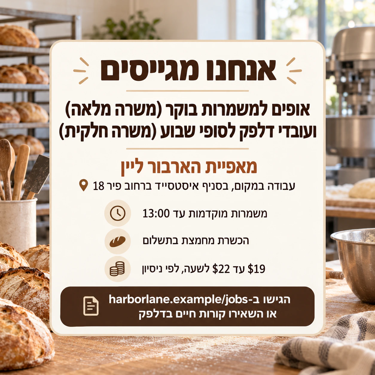 דוגמה: פוסט דרושים לפיד או לסטורי