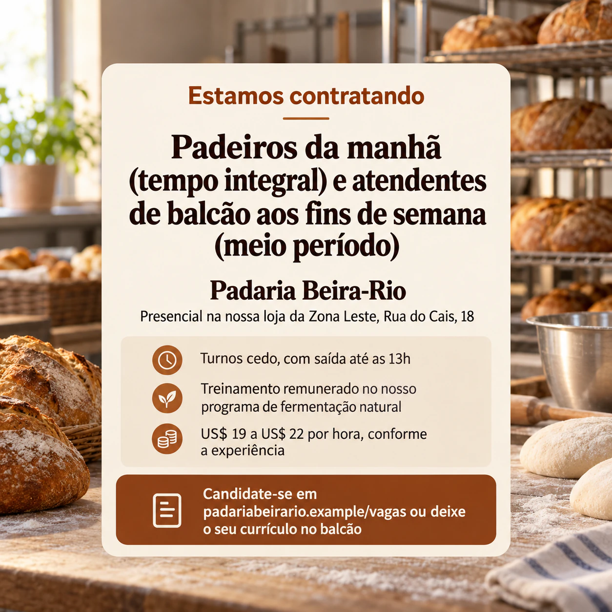 Exemplo de Post “estamos contratando” para o feed ou o Story