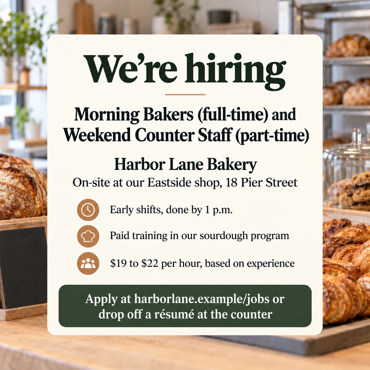 We're hiring post for your social feed or Story example