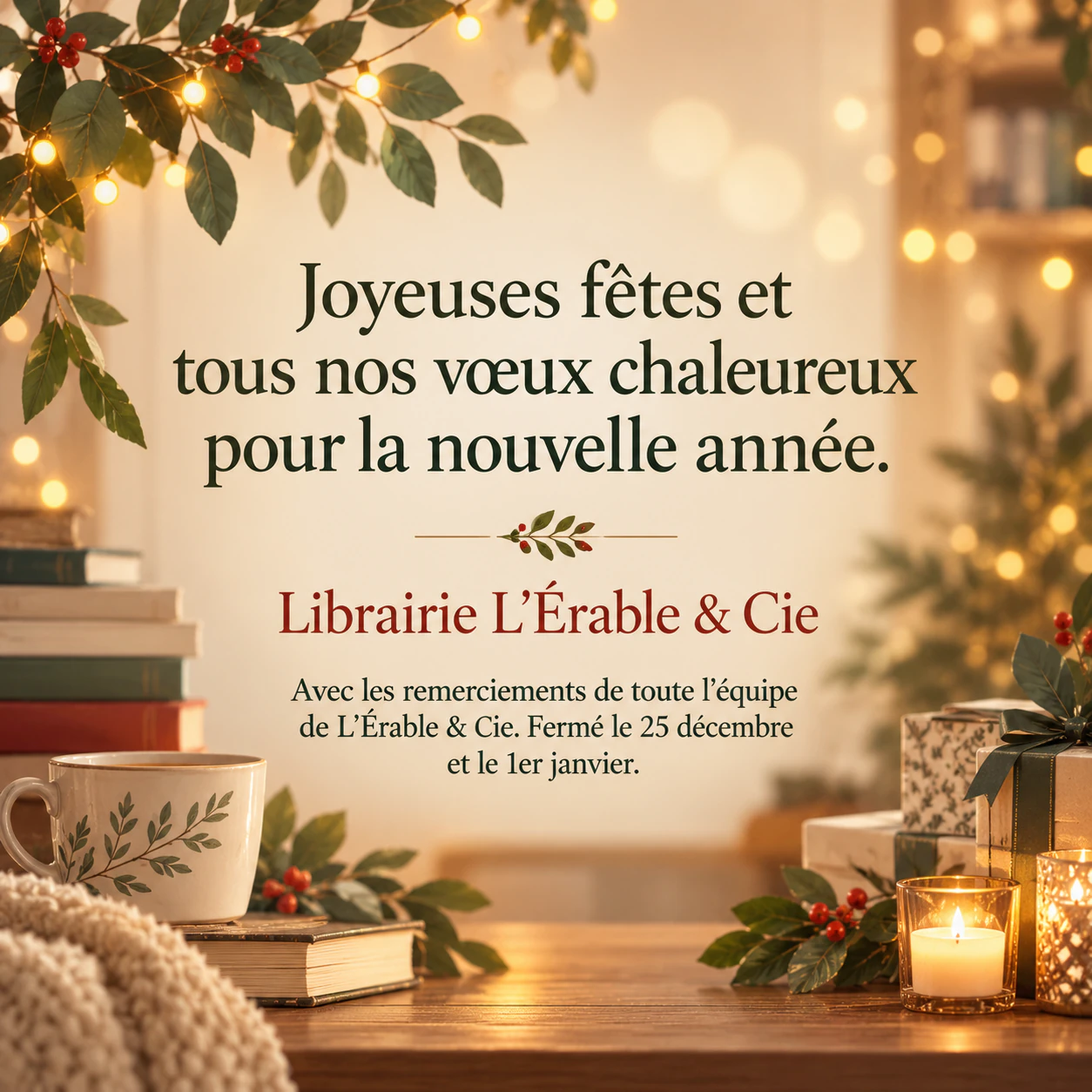 Exemple : Publication Joyeuses fêtes pour la saison ou la fête de votre choix
