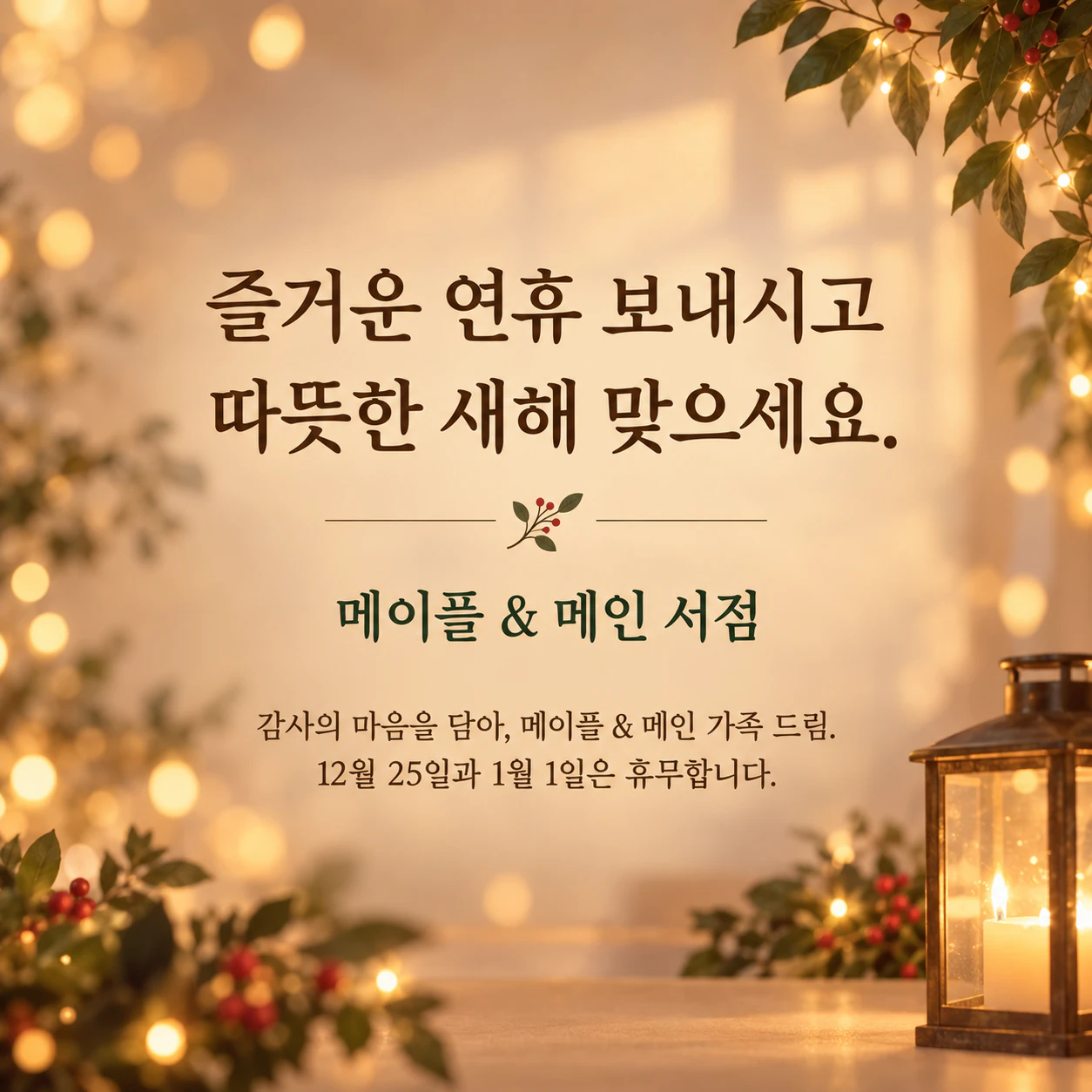 원하는 시즌이나 명절에 맞추는 연말연시 인사 게시물 예시