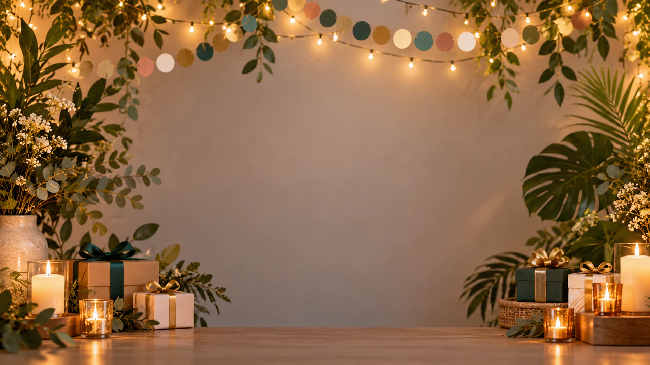 Holiday video call background for any team: Teams across both hemispheres, decorations and tone left open