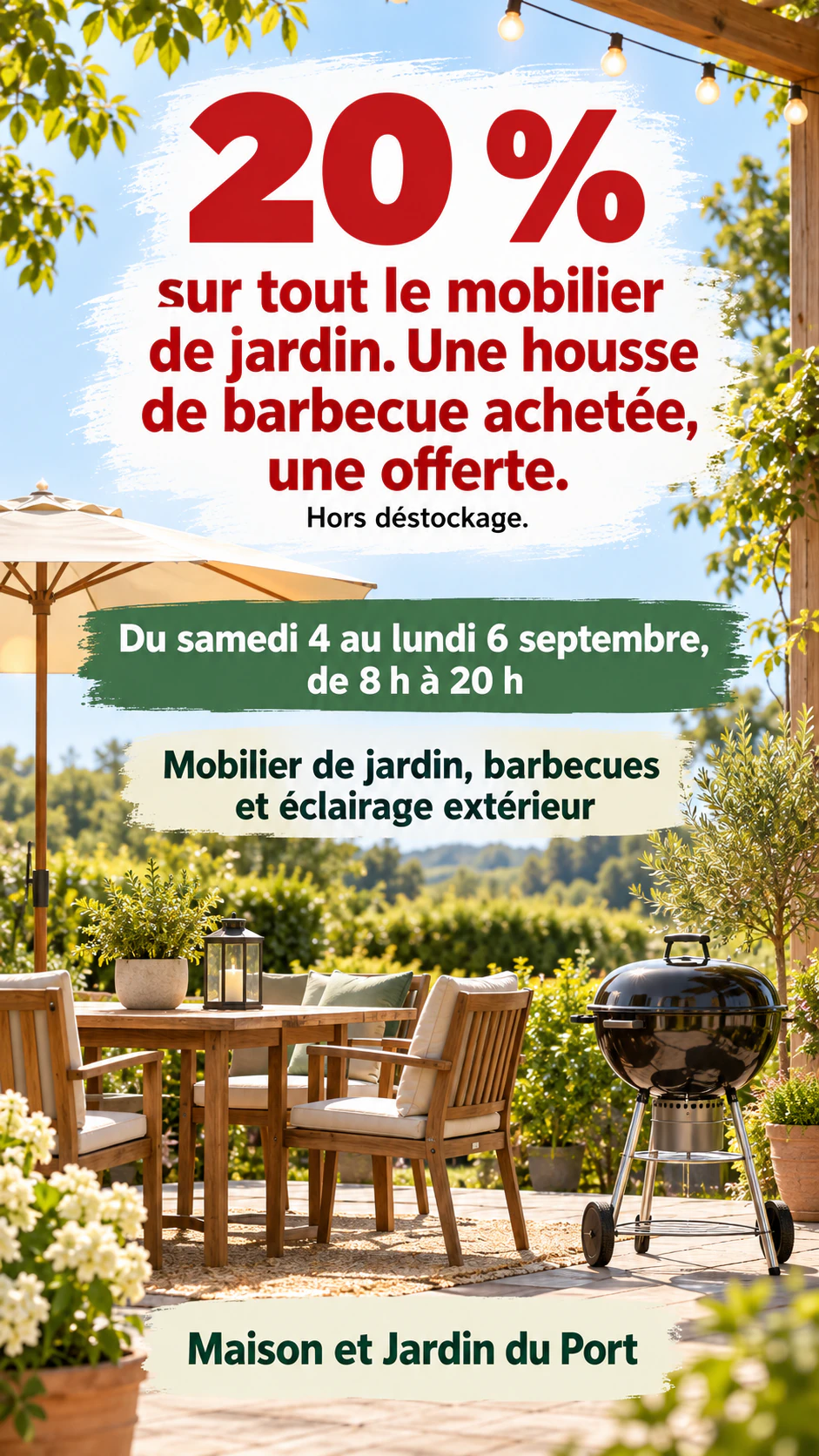 Exemple : Flyer de promotion pour le week-end du Labor Day américain