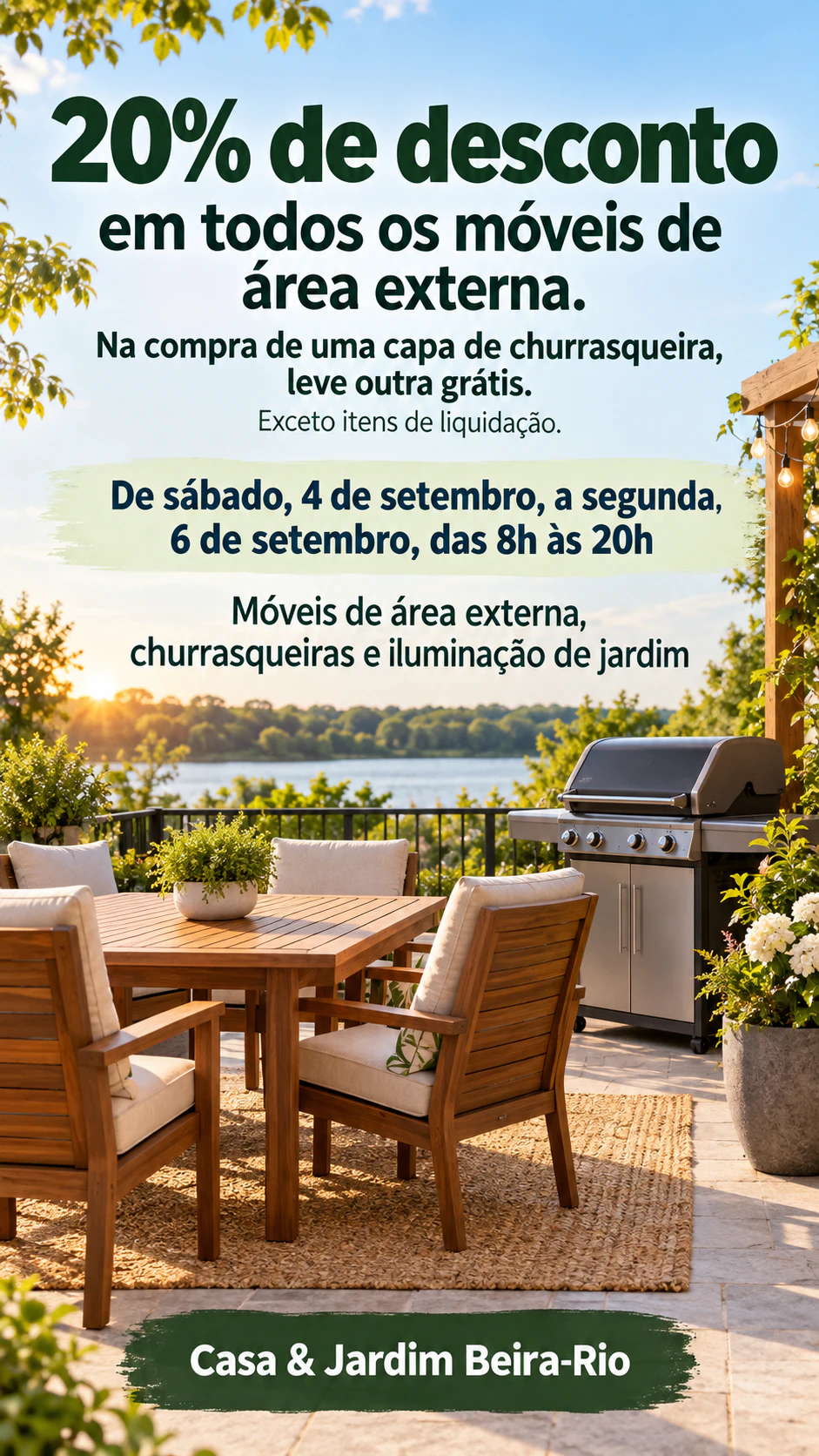 Exemplo de Flyer de promoção do fim de semana do Labor Day com a oferta e as datas em destaque