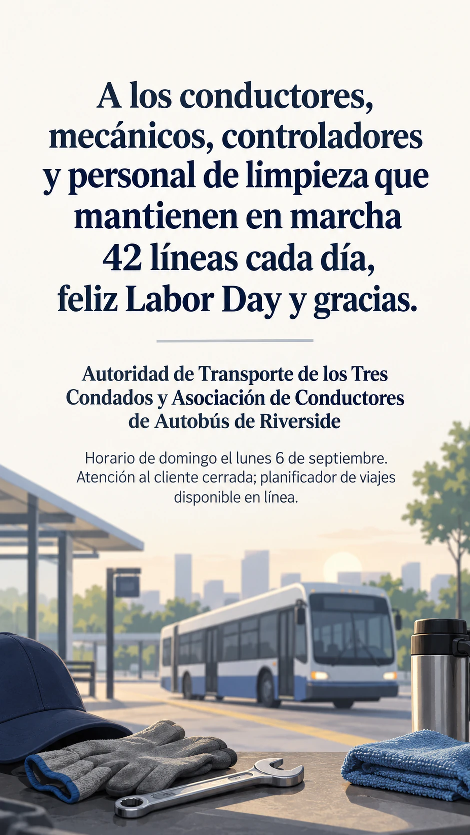 Agradecimiento por el Labor Day de EE. UU. para tu marca: Marca regional larga y felicitación larga como Story, sin colores