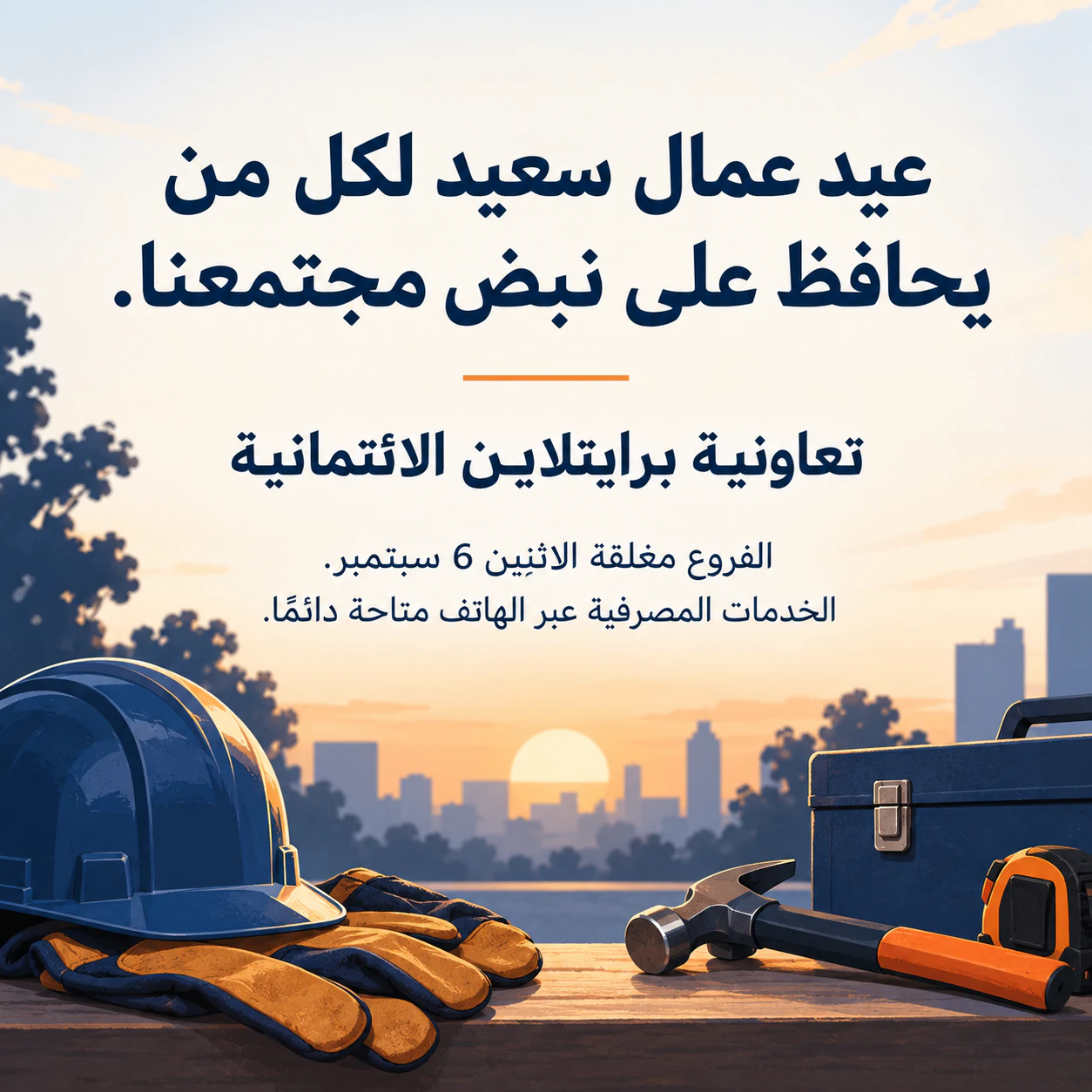 مثال على منشور شكر لعلامتك بمناسبة عيد العمال الأمريكي