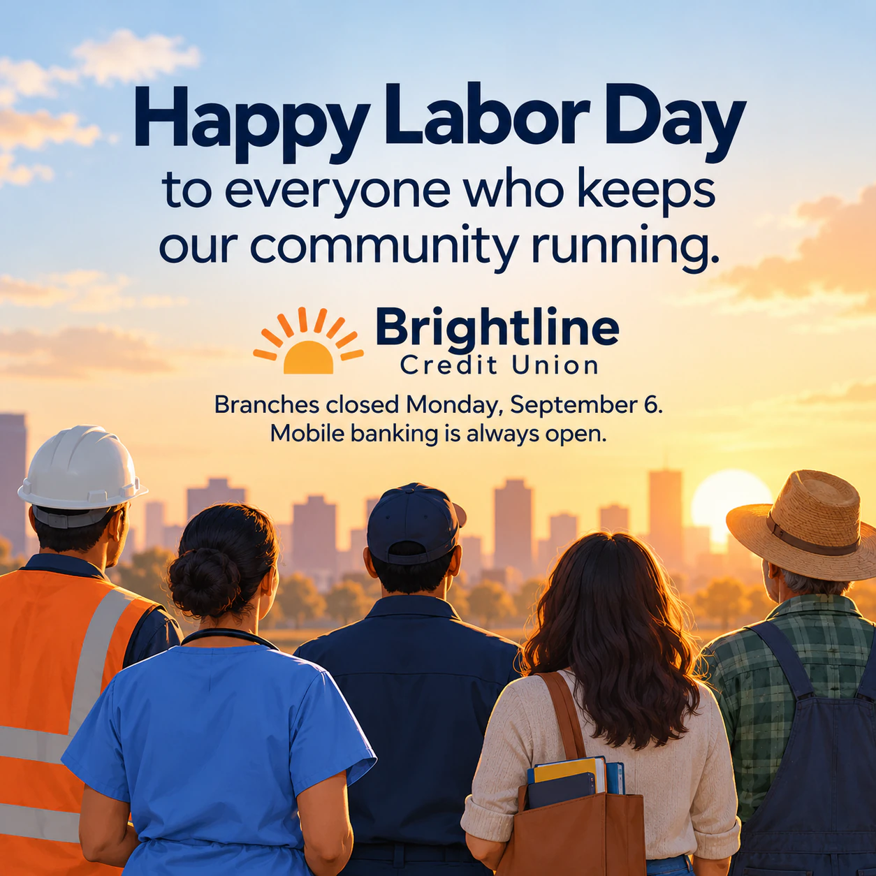 Labor Day greeting post for your brand's feed or Story example
