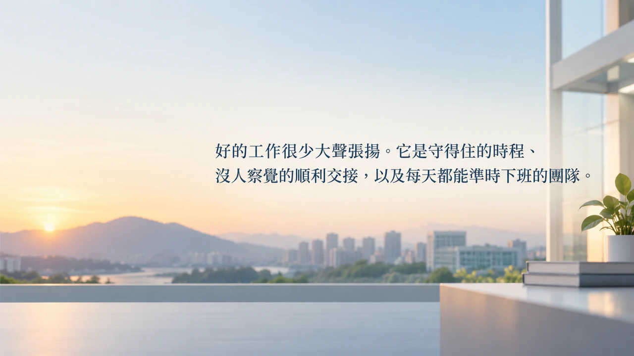 個人檔案用的 LinkedIn 語錄橫幅：用自己的話寫的長句，沒有出處也沒有指定顏色