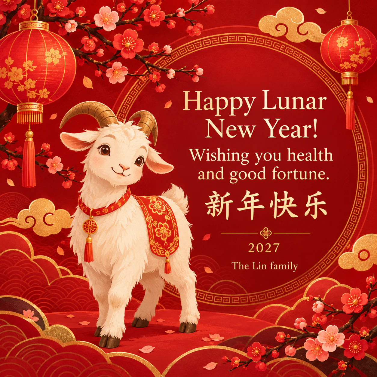 Chinese New Year greeting card example