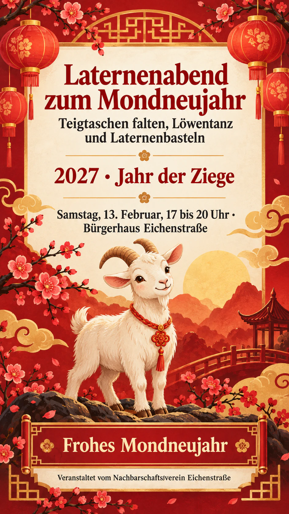 Beispiel: Plakat für eine Veranstaltung zum Mondneujahr