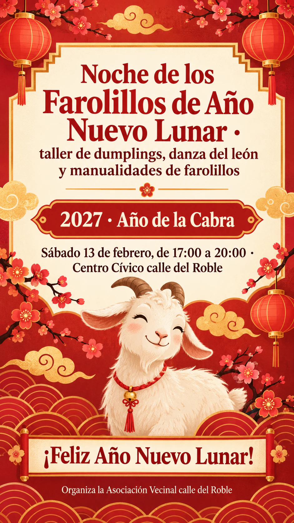 Ejemplo de Cartel de evento de Año Nuevo Lunar