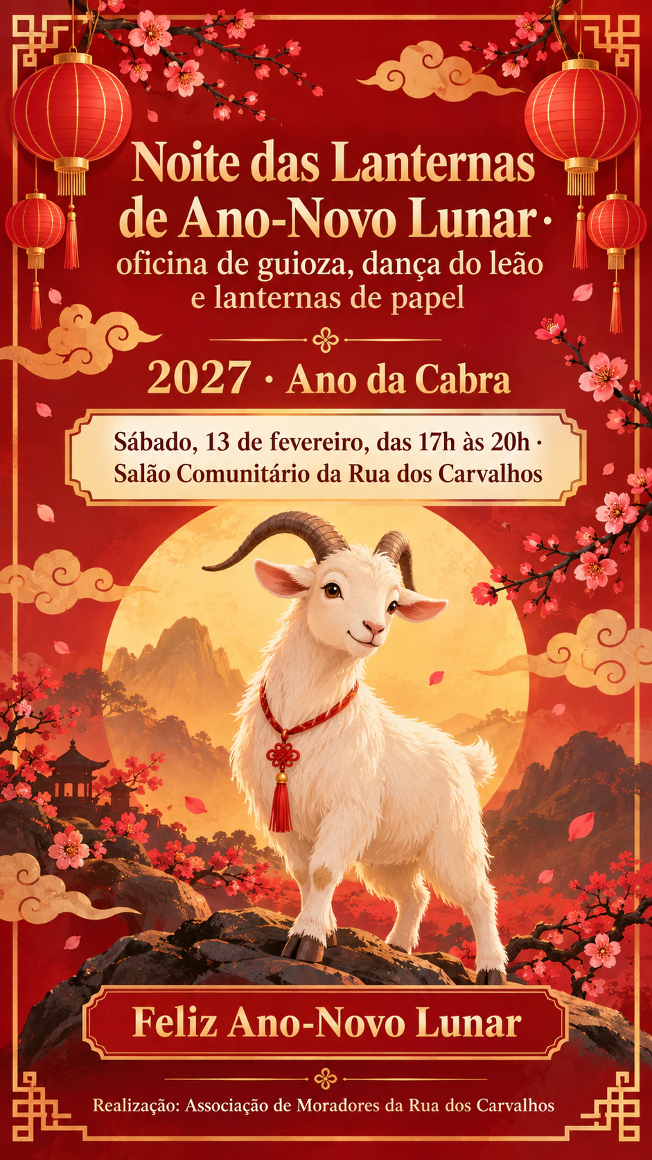 Exemplo de Pôster de evento de Ano-Novo Lunar