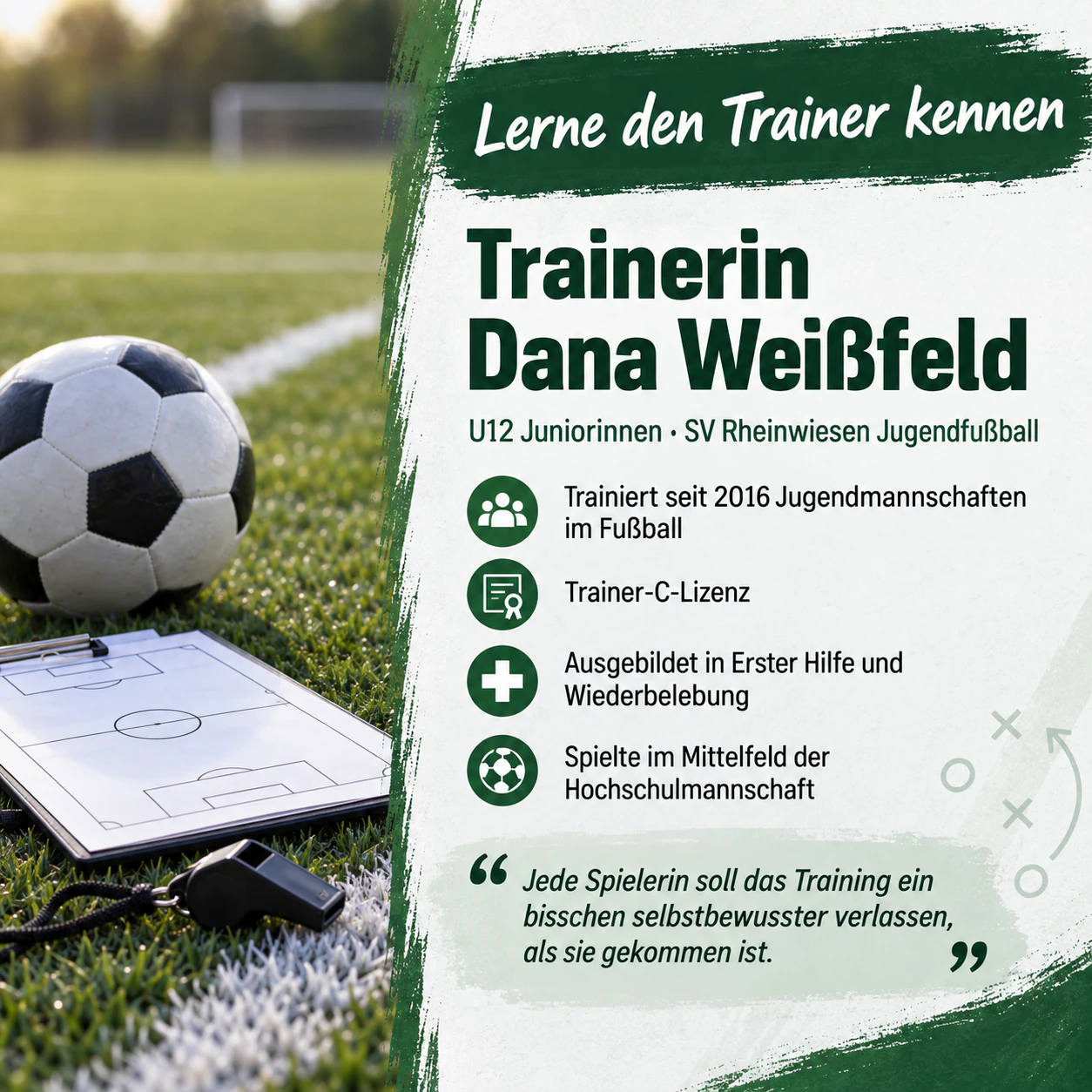 Beispiel: Plakat zur Trainervorstellung für Team oder Verein