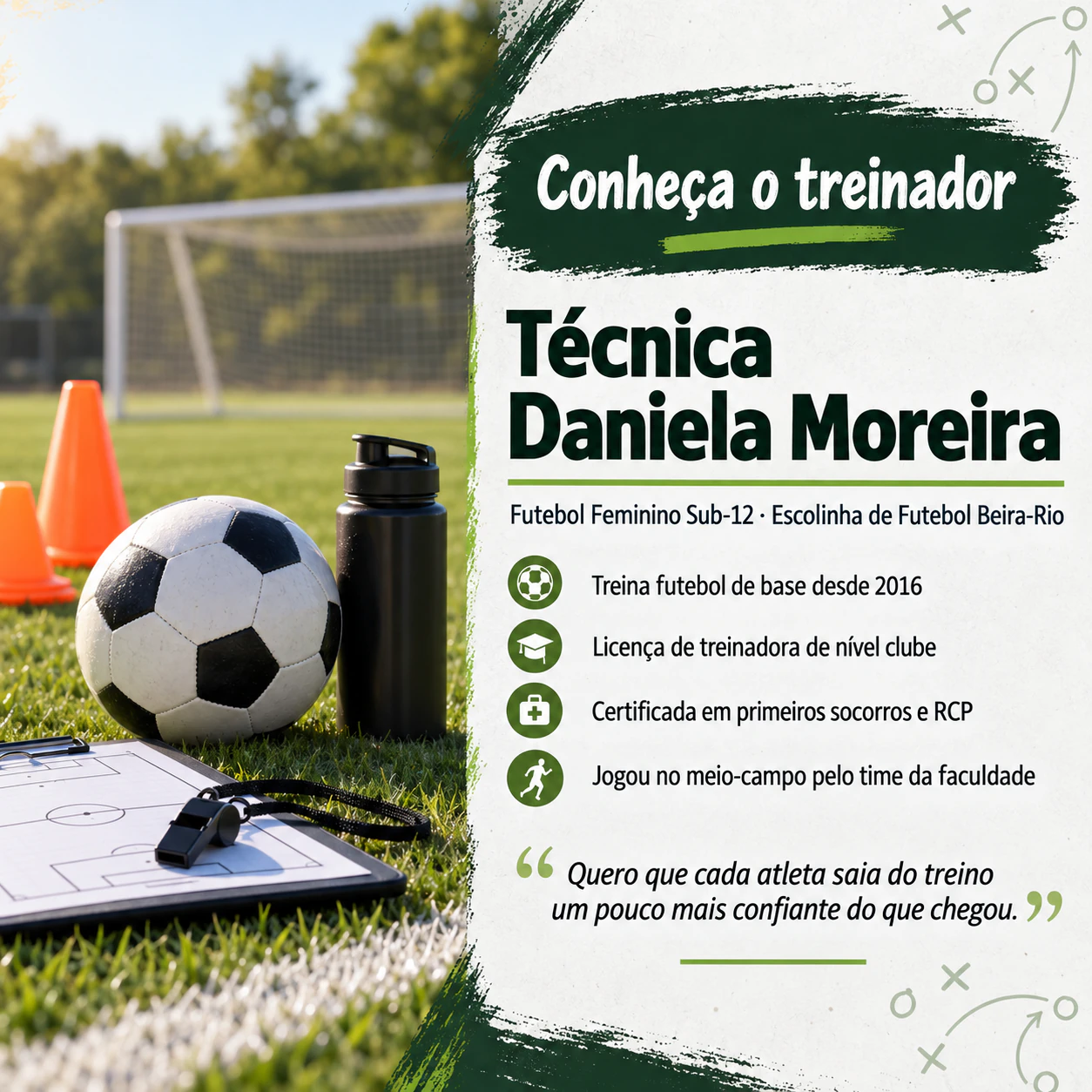 Exemplo de Pôster de apresentação do técnico para uma equipe ou um clube