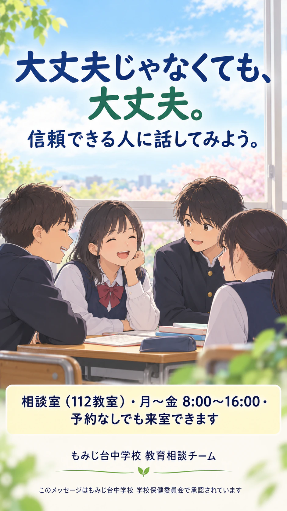 承認済みのメッセージで作るメンタルヘルス啓発ポスターの作例