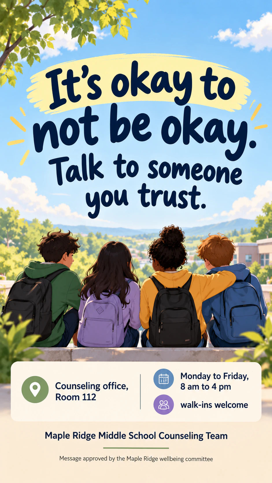 Mental health awareness poster with your approved message example