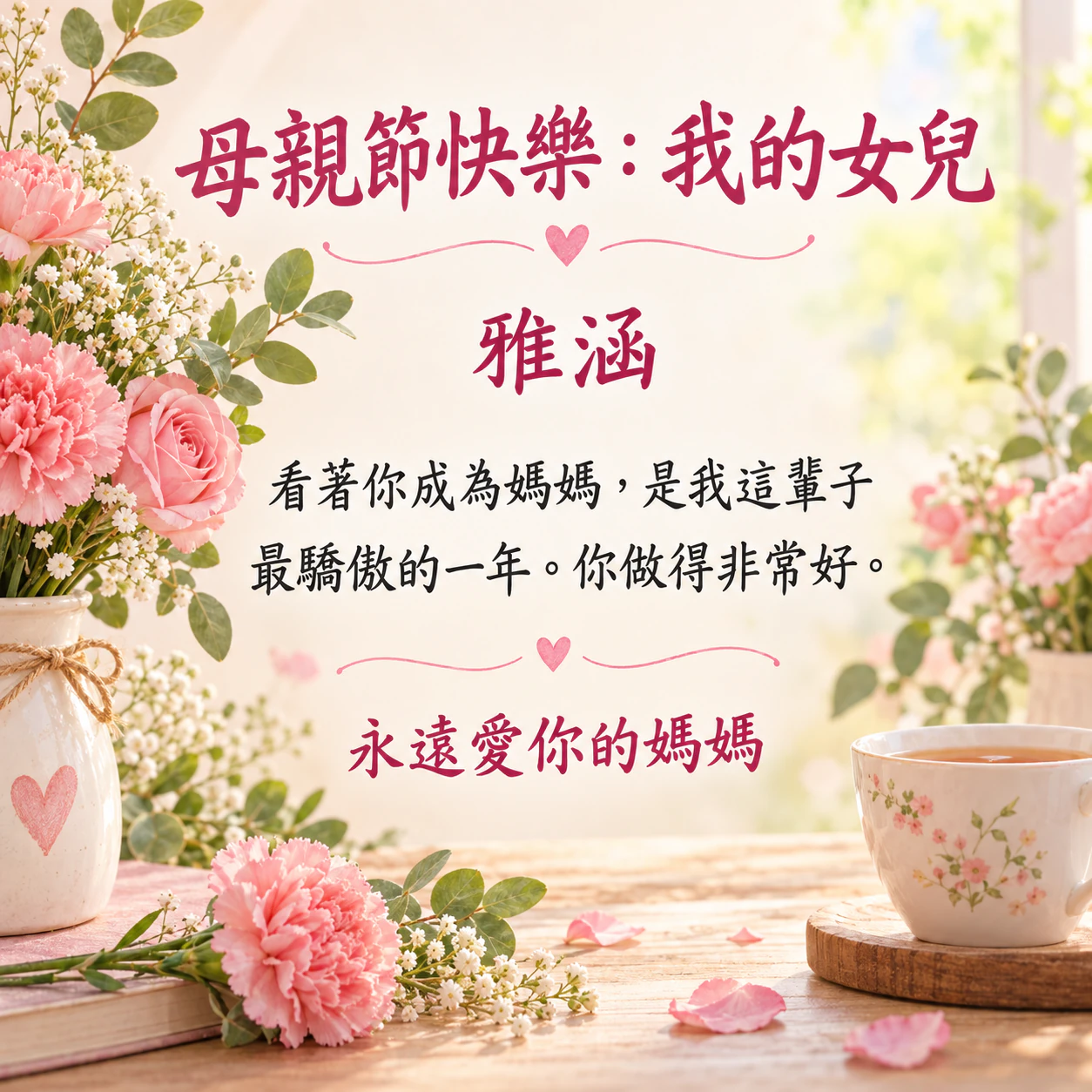 送給女兒、阿姨、阿嬤或好朋友的母親節圖片範例