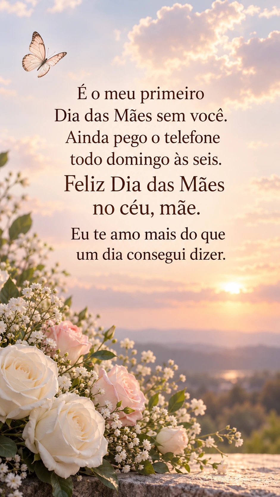 Imagem de Dia das Mães em memória da mãe que está no céu: Mensagem longa do primeiro ano, sem mais nada preenchido