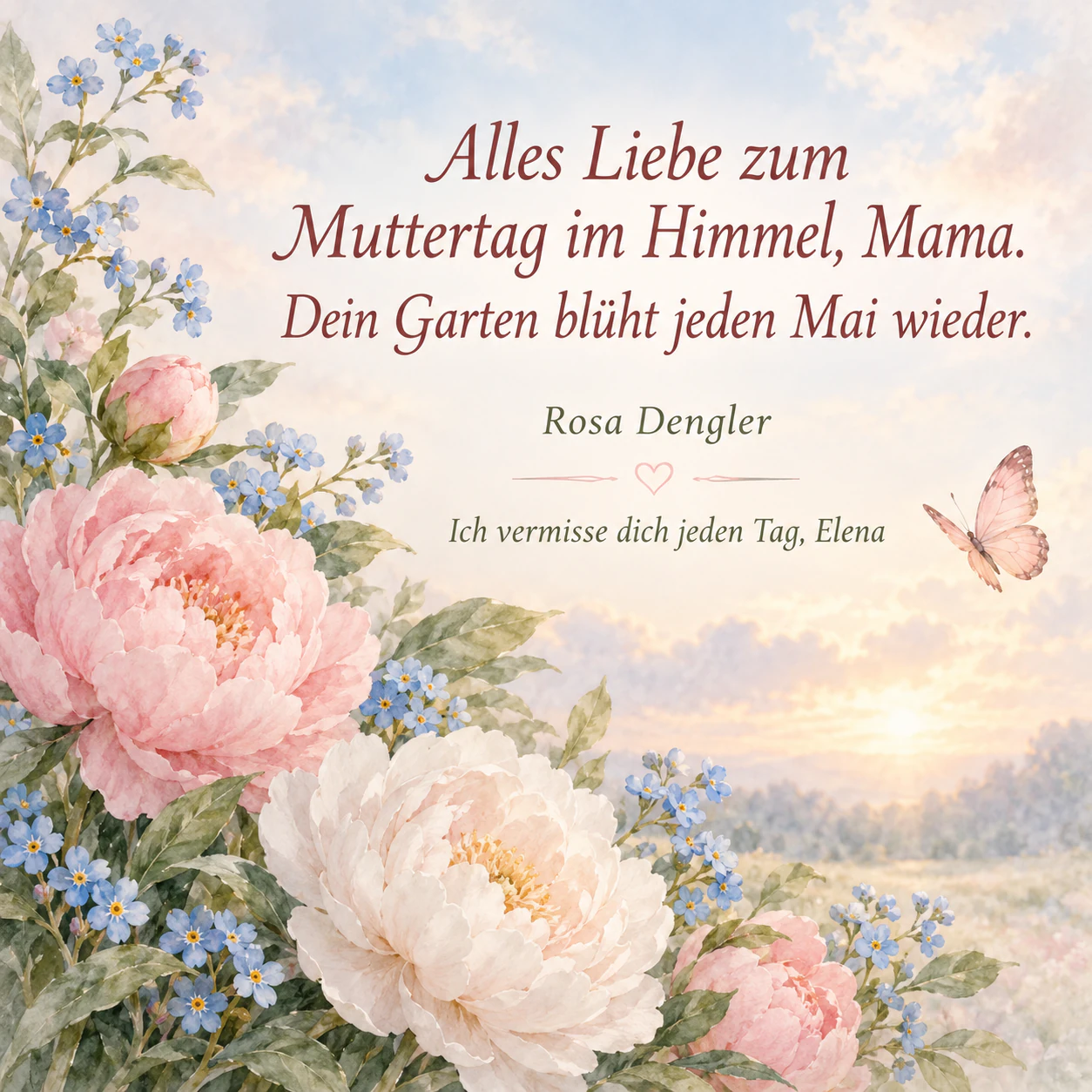 Beispiel: Muttertagsbild zum Gedenken an eine Mama im Himmel