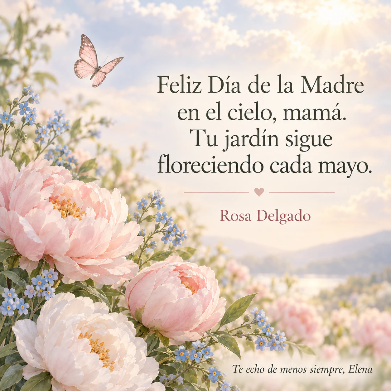 Ejemplo de Imagen del Día de la Madre en recuerdo de una madre en el cielo
