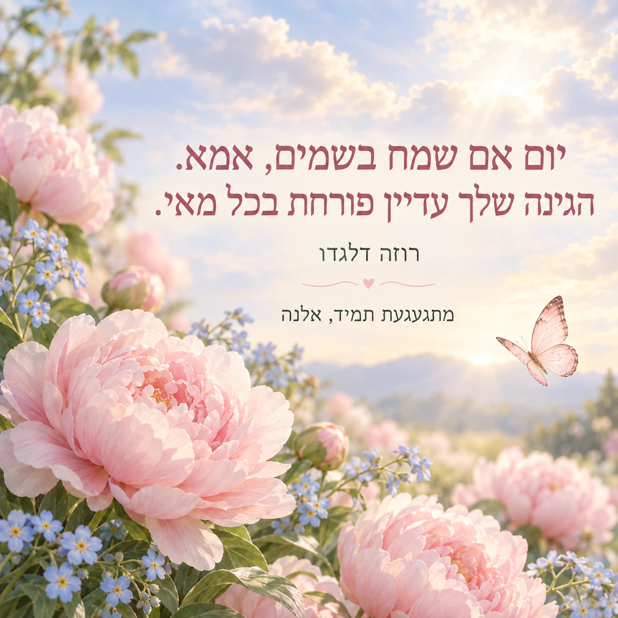 דוגמה: תמונת יום האם לזכר אמא
