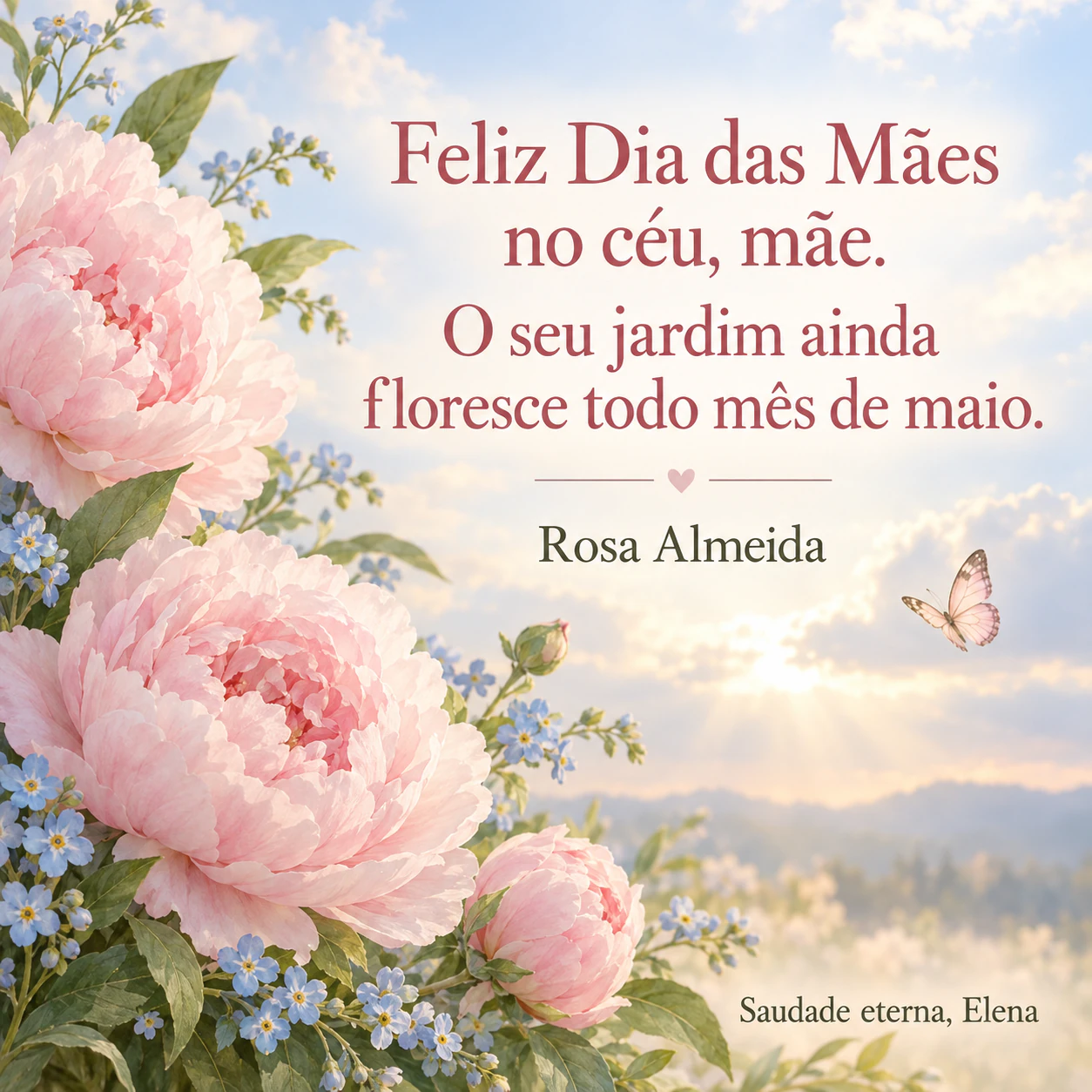 Exemplo de Imagem de Dia das Mães em memória da mãe que está no céu