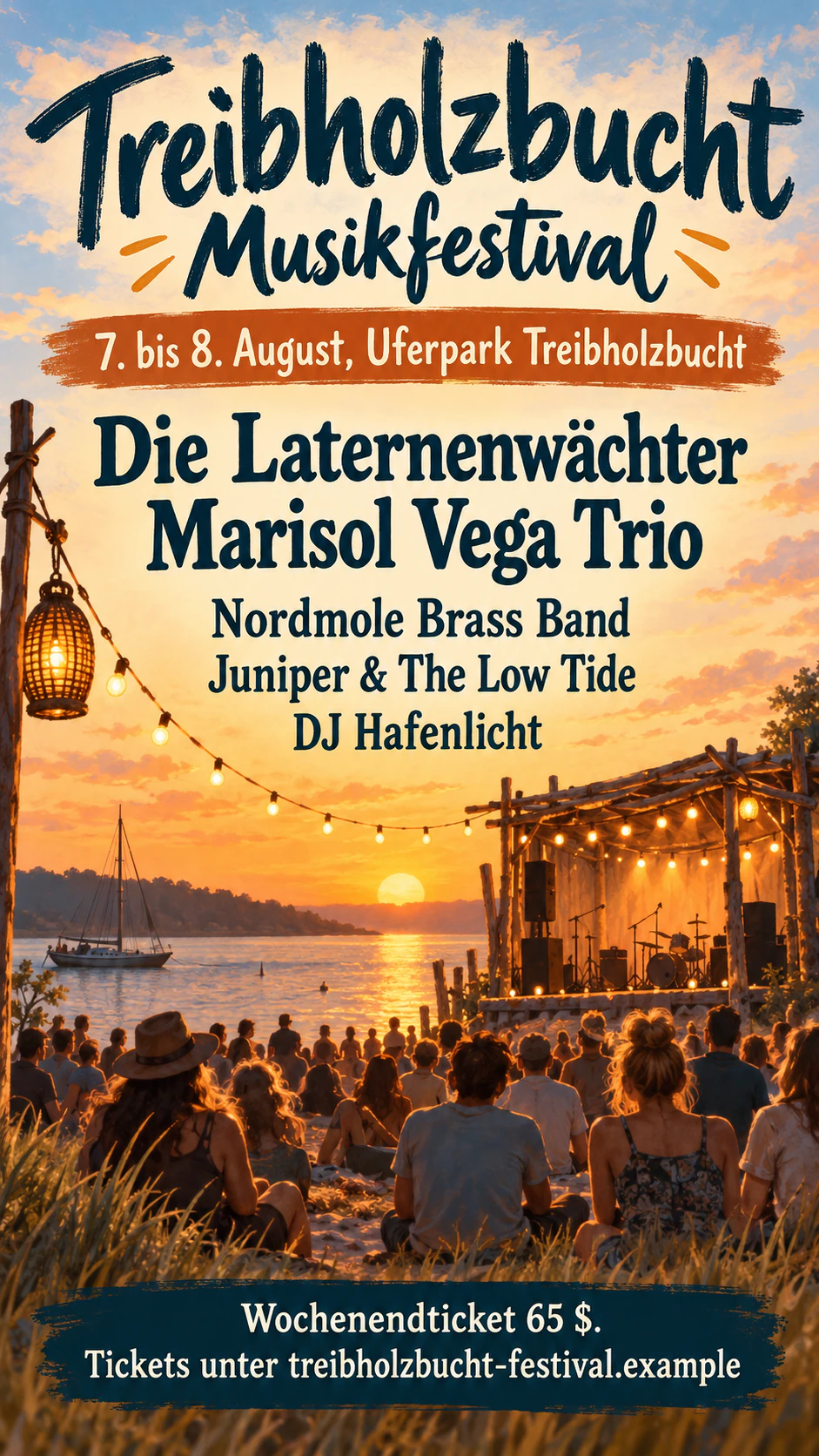 Beispiel: Flyer für ein Musikfestival mit deinem Line-up in Billing-Reihenfolge