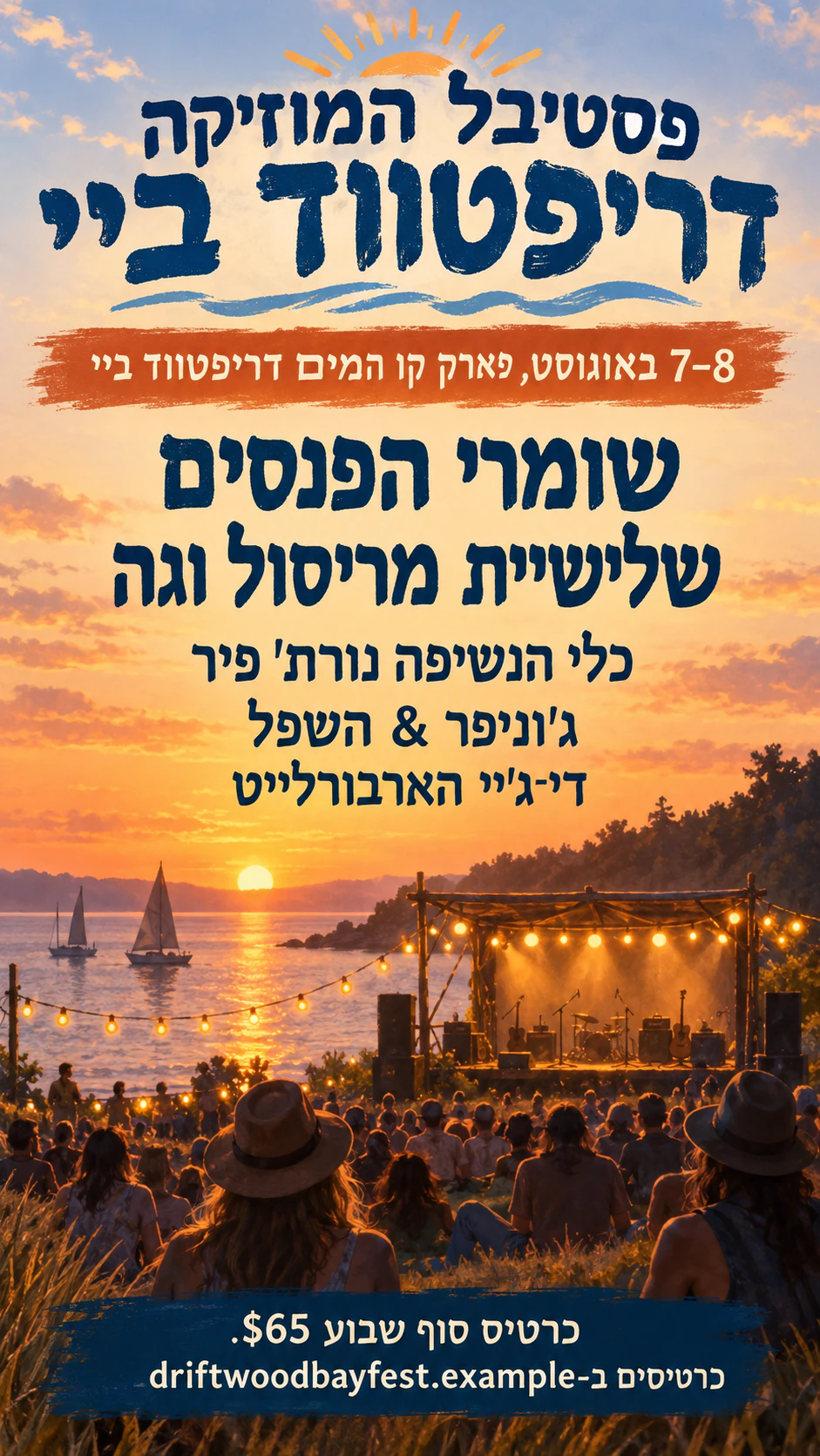 דוגמה: פלייר פסטיבל עם אמנים בסדר שלכם