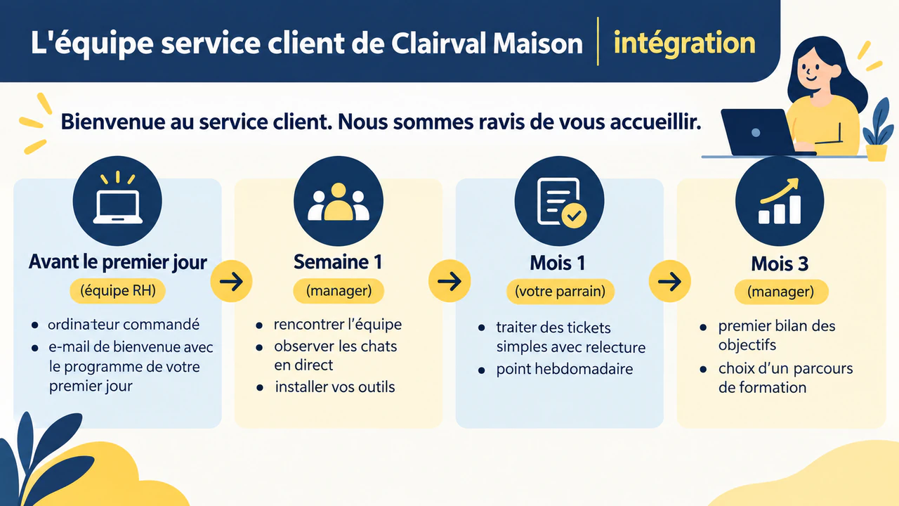 Exemple : Infographie de présentation du parcours d’intégration
