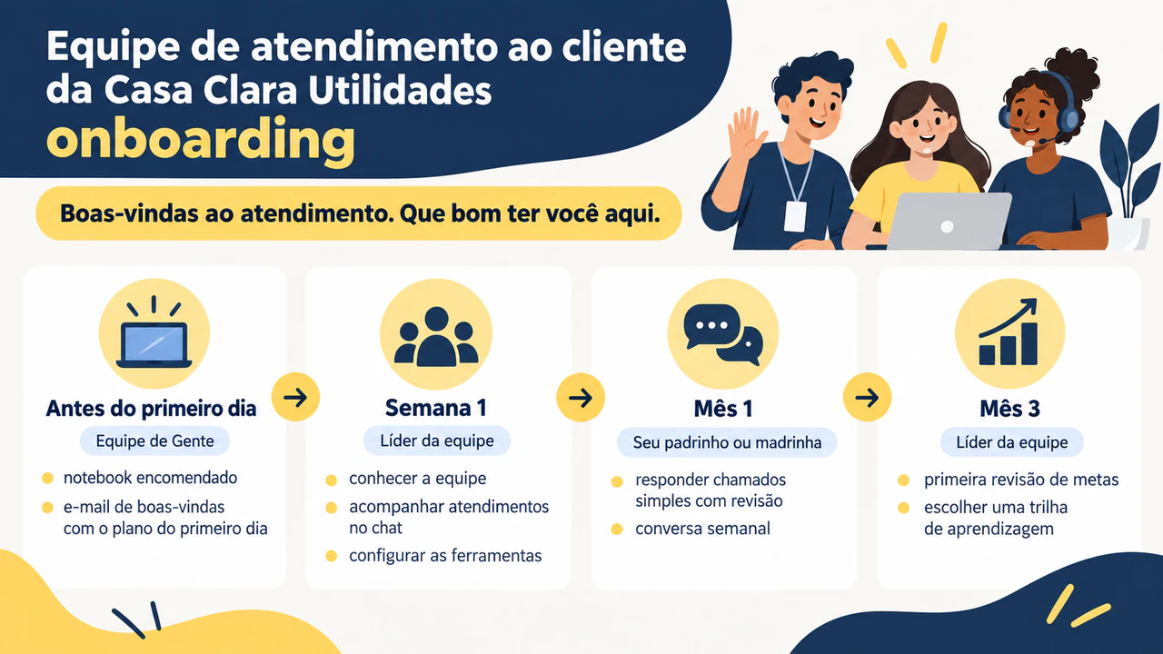 Exemplo de Infográfico com a visão geral do onboarding de funcionários