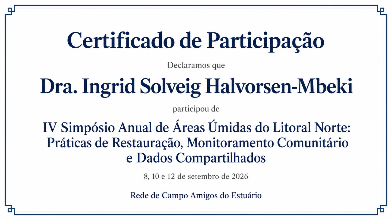 Certificado de participação em evento: Nome de congresso com subtítulo, três datas e sem local