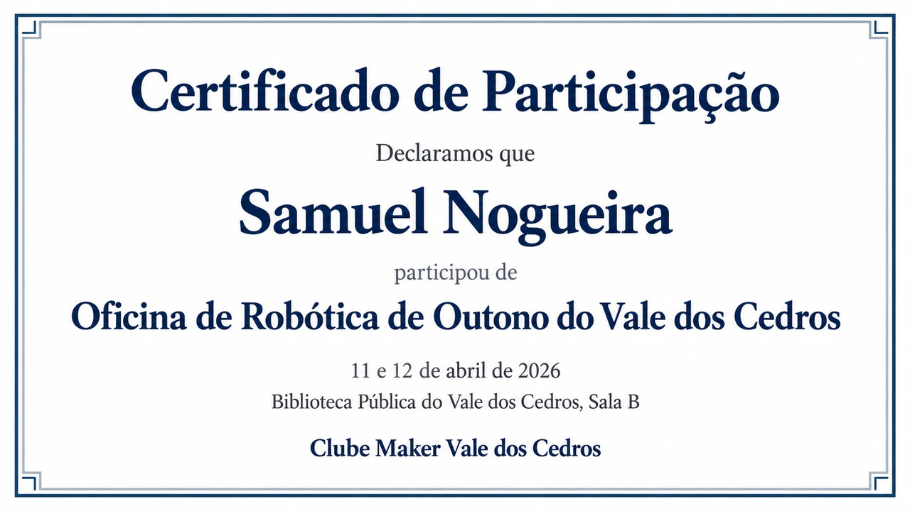 Exemplo de Certificado de participação em evento