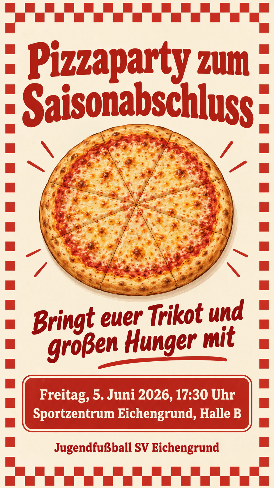 Beispiel: Flyer und Einladung für eine Pizzaparty