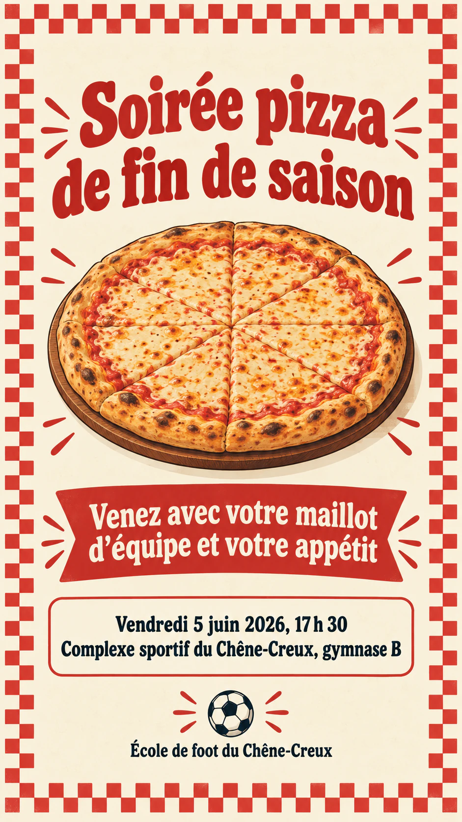 Exemple : Flyer et invitation pour une soirée pizza