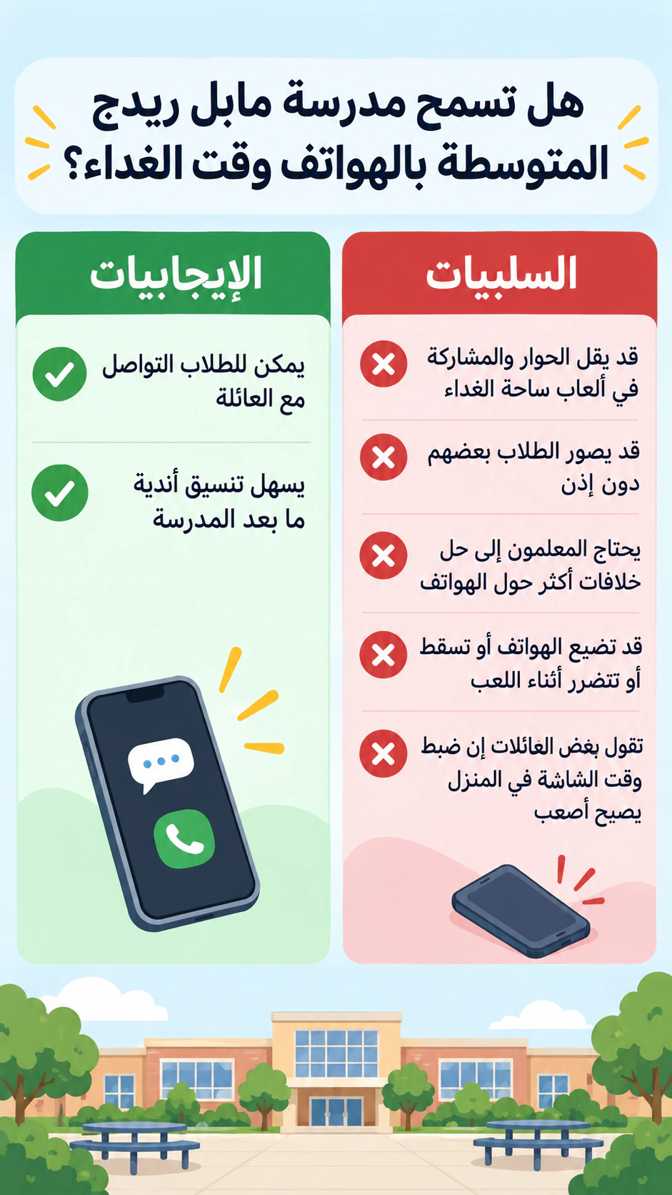 إنفوجرافيك مقارنة الإيجابيات والسلبيات: إيجابيتان وخمس سلبيات طويلة دون أساس