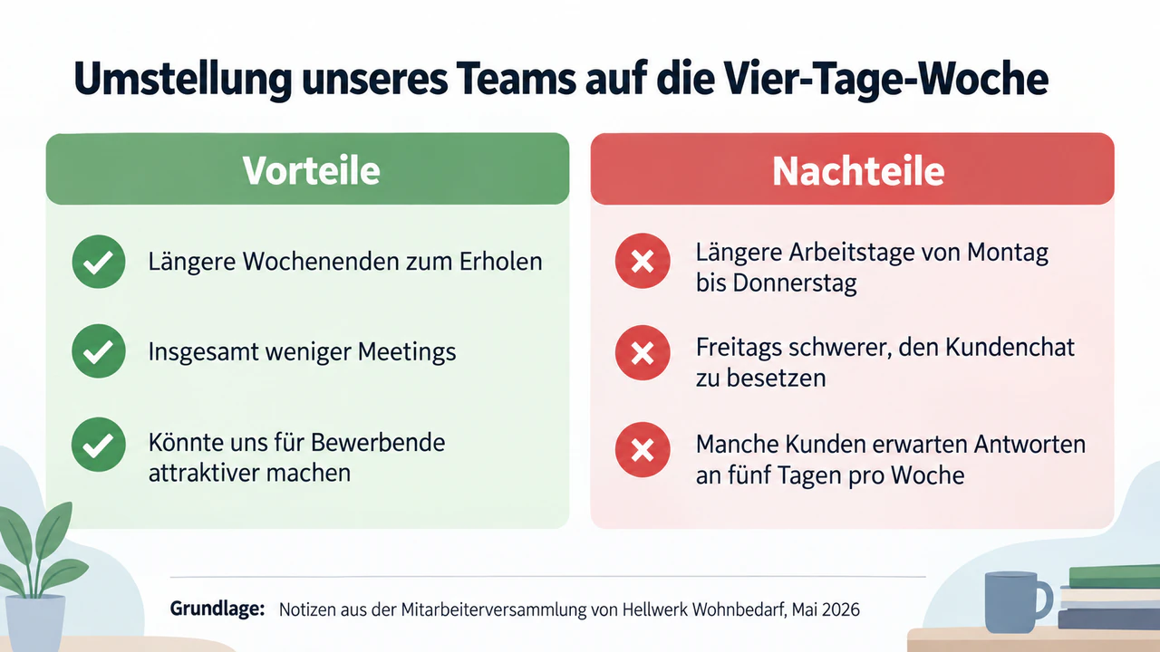 Beispiel: Infografik zum Vergleich von Pro und Contra