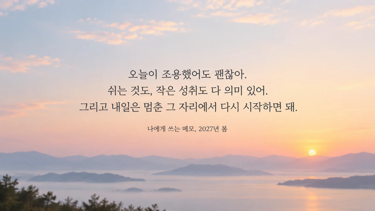 입력한 문장을 그대로 담는 문구 배경화면: 문장 부호가 있는 세 문장짜리 PC용 문구