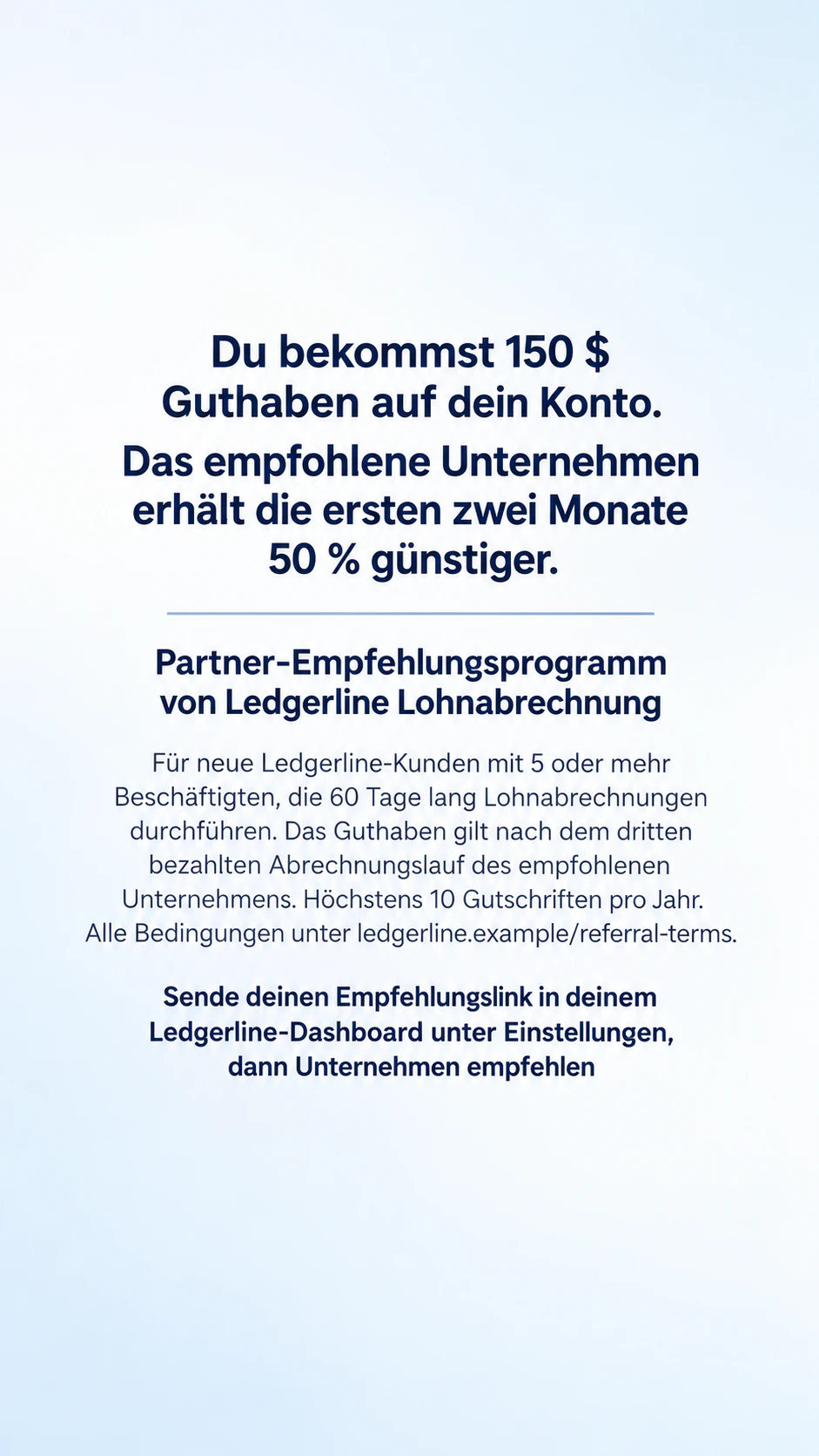 Empfehlungs-Post, der Prämie und Bedingungen zusammen zeigt: Empfehlung unter Unternehmen mit unterschiedlichen Prämien und langen Bedingungen, als Story