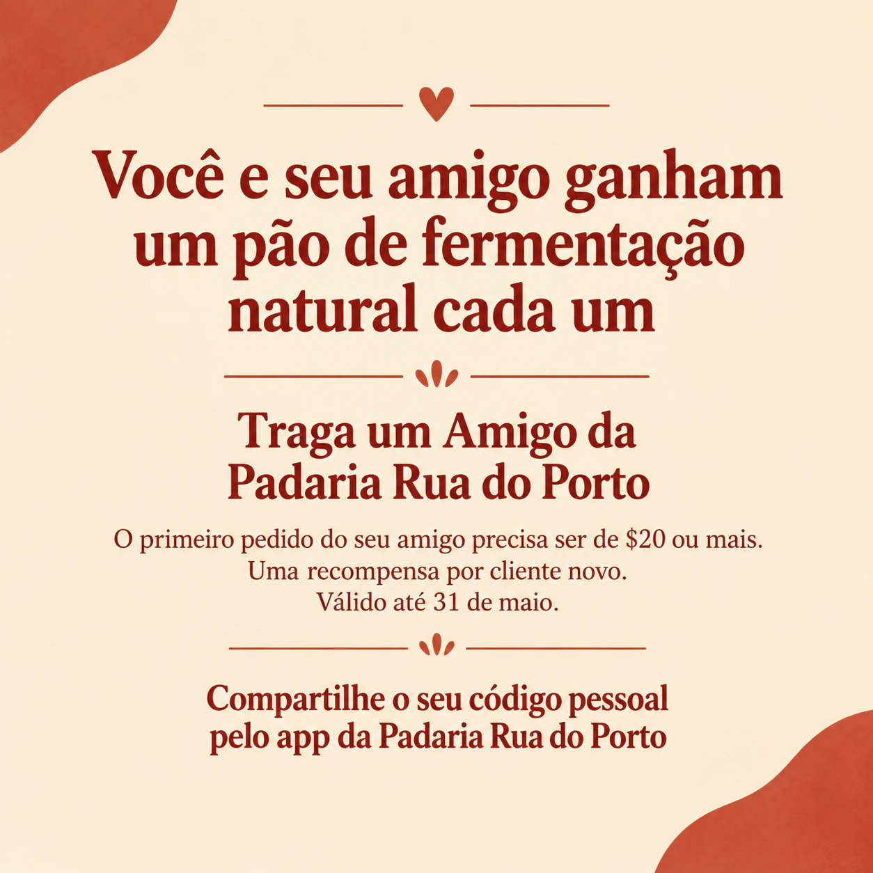 Exemplo de Post de indicação que mostra a recompensa e as regras juntas